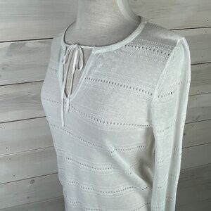 Jones NY Signature White Long Sleeve Pullover Sweater - NWT